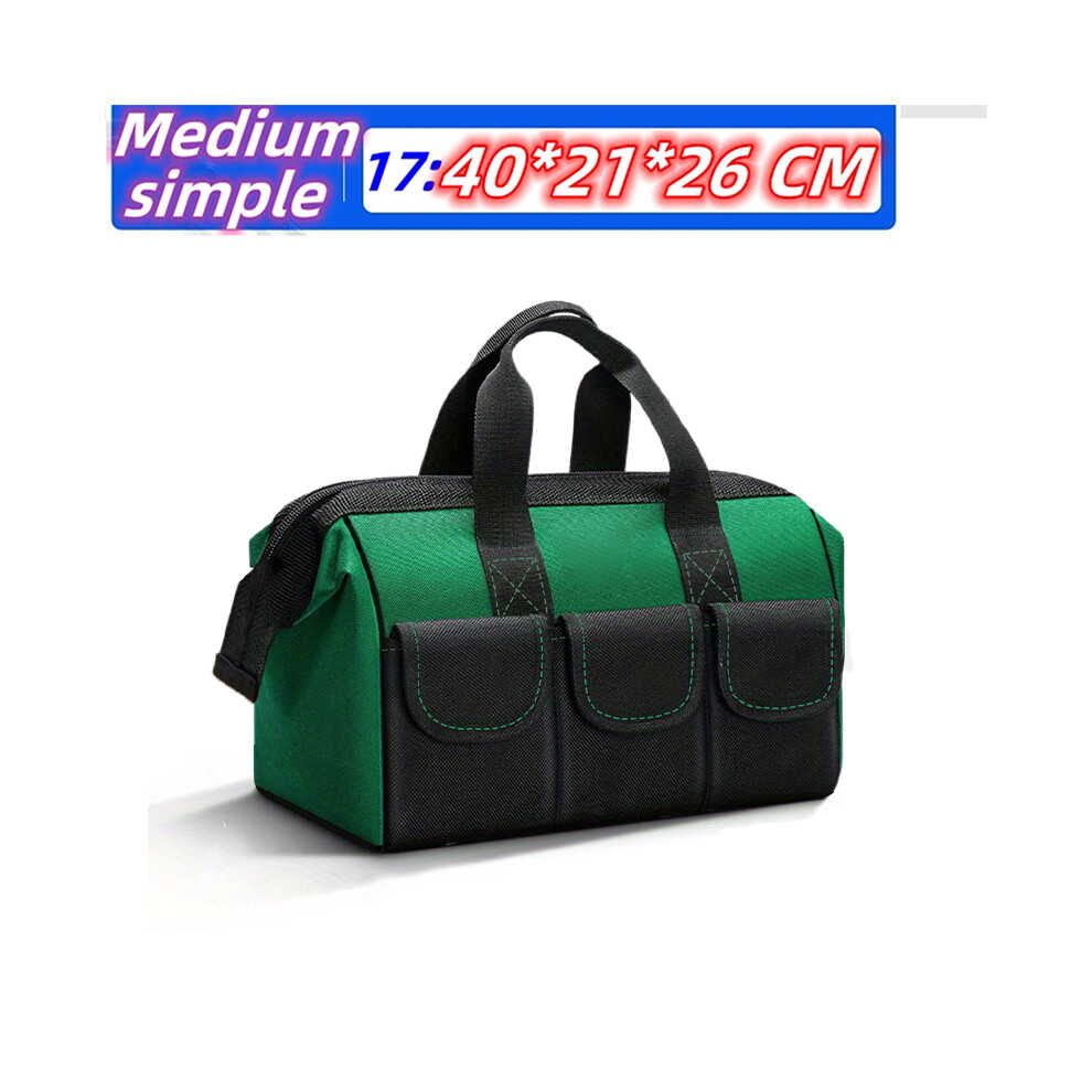 Maxpower (17 Inch Simple) Upgrade Heighten Large Capacity Tool Bag Thickened 1680D Oxford Waterproofed Wear-Resistant Electrician Storage Toolkit