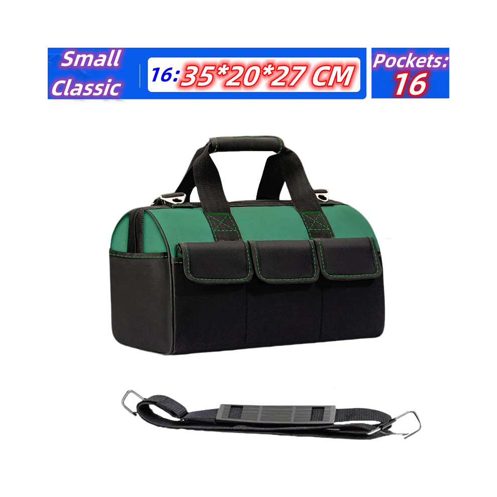 Maxpower (16 Inch Classic) Upgrade Heighten Large Capacity Tool Bag Thickened 1680D Oxford Waterproofed Wear-Resistant Electrician Storage Toolkit