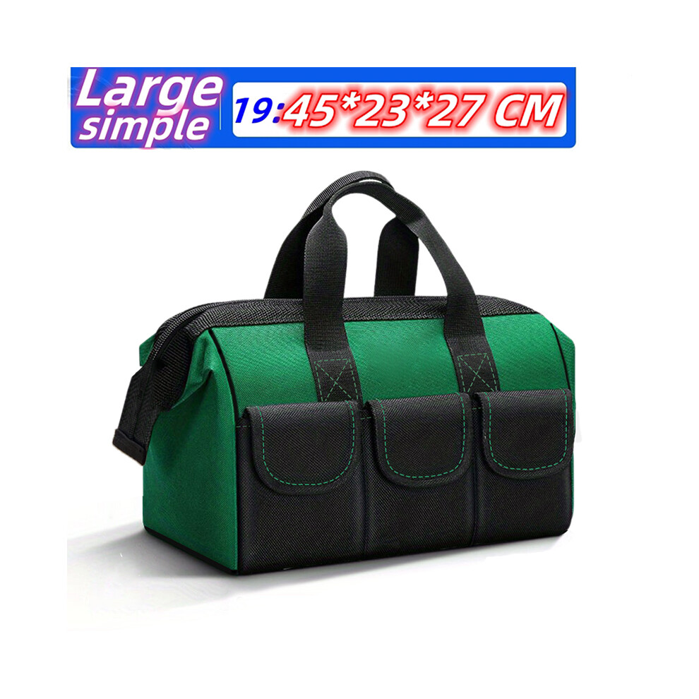 (19 Inch Simple) Upgrade Heighten Large Capacity Tool Bag Thickened 1680D Oxford Waterproofed Wear-Resistant Electrician Storage Toolkit 9190758823004
