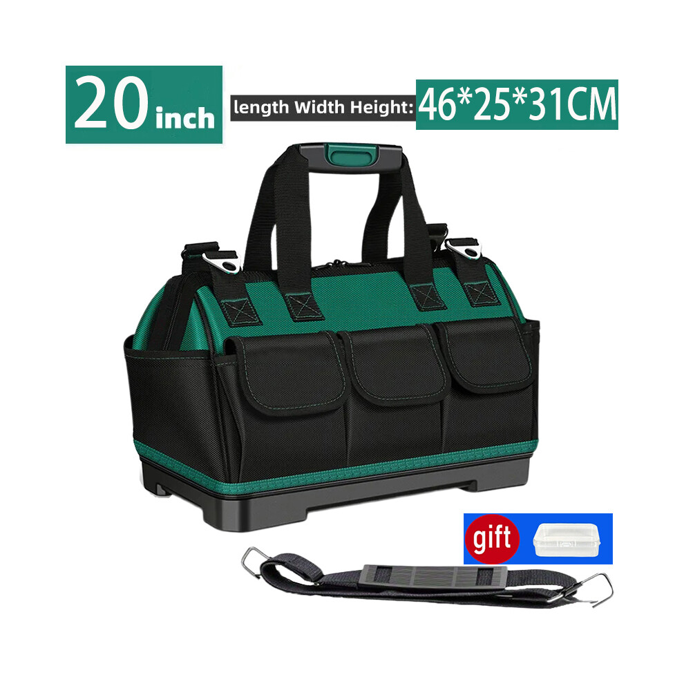 Maxpower (20 Inch Rubber) Upgrade Heighten Large Capacity Tool Bag Thickened 1680D Oxford Waterproofed Wear-Resistant Electrician Storage Toolkit