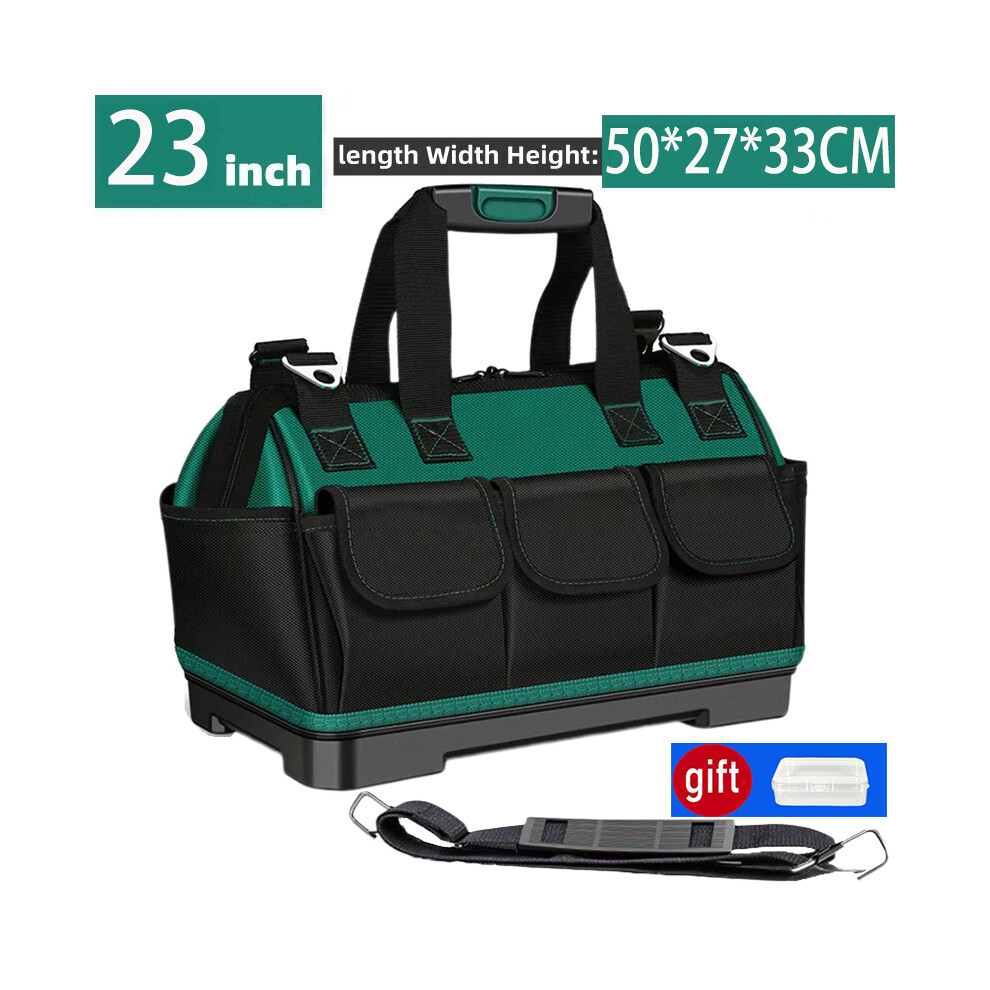 Maxpower (23 Inch Rubber) Upgrade Heighten Large Capacity Tool Bag Thickened 1680D Oxford Waterproofed Wear-Resistant Electrician Storage Toolkit