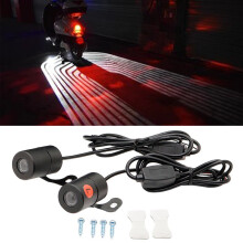 (WHITE) Motorcycle Car Projector Angel Wing LED Lamps Modified Moto Tail Lights Carpet Underglow Welcome Brake Taillights Bulbs