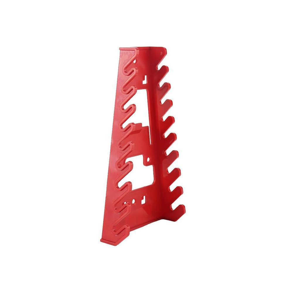 (A) Red Wrench Organizer Plastic Wrench Organizer Tray Sockets Storage Tools Rack Sorter Standard Spanner Holders Wrench Holder