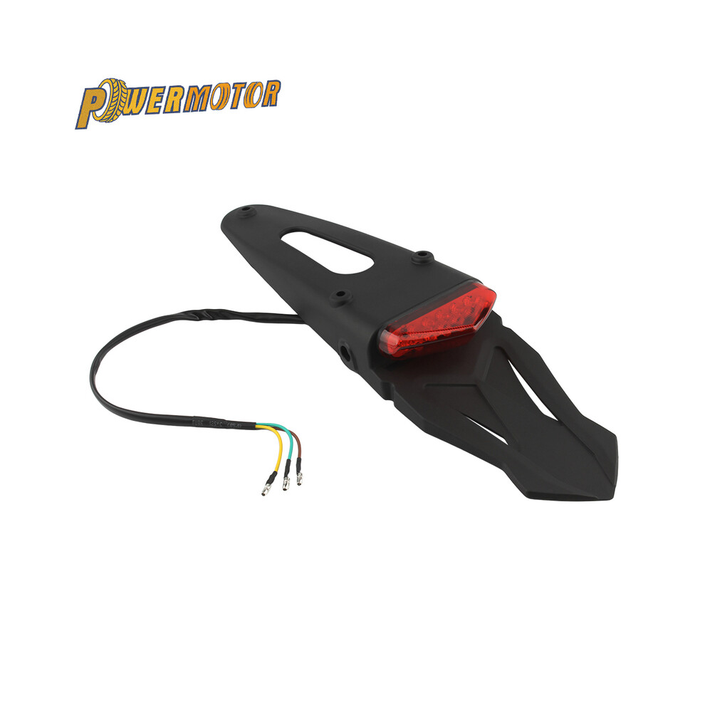 () For Ktm Honda Kawasaki Yamaha Rear Brake Led Fender Tail Enduro Motocross Modified Parts Motorcycle Mudguard Red/Light 9190758818208
