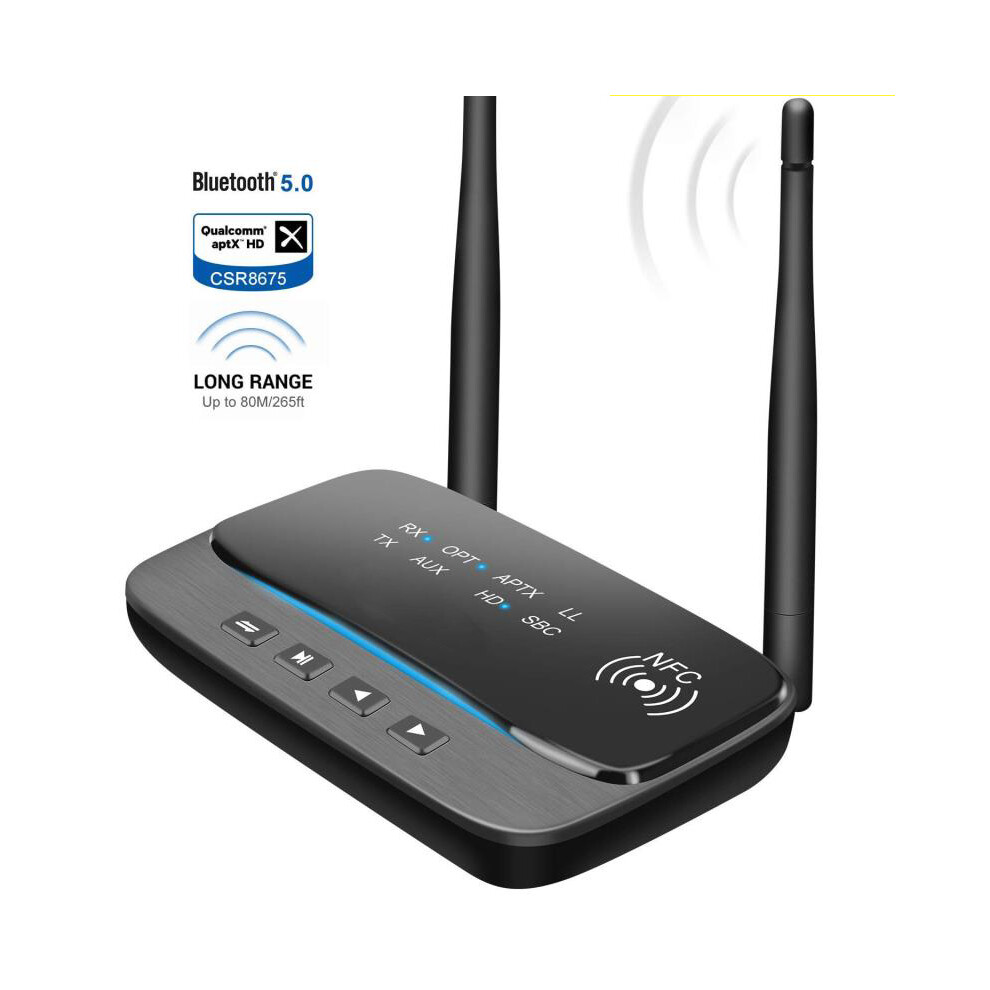 (Model Bt-B21) 80M Csr8675 Aptx Low Latency Hd Bluetooth 5.0 Audio Transmitter Receiver Spdif 3.5Mm 3.5 Aux Rca Wireless Adapter For Car 9190758818666