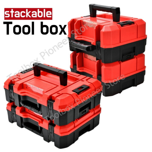 (365x280x110mm) Large Empty Tool Box Set Stackable Piece Box Toolbox For Mechanics Plastic Tool Organizer Suitcase Tools Storage Box 1