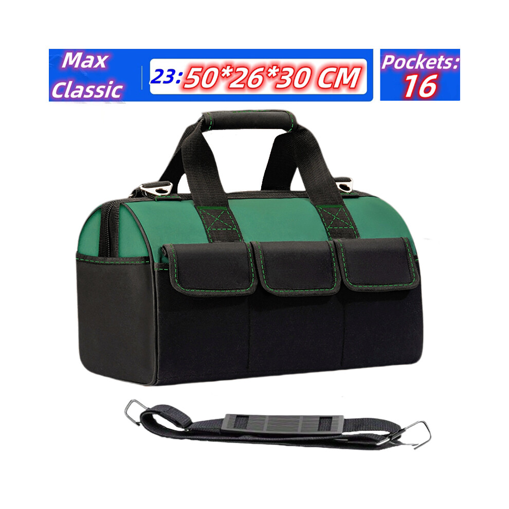 Maxpower (23 Inch Classic) Upgrade Heighten Large Capacity Tool Bag Thickened 1680D Oxford Waterproofed Wear-Resistant Electrician Storage Toolkit