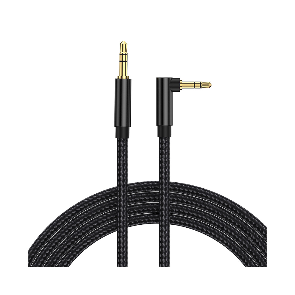 Maxpower (, 0.5M) 3.5Mm Elbow Aux Speaker Cable 3.5Mm Jack Audio Cable For Car Headphone Speaker Aux Cord Male To Male Adapter For Samsung Black