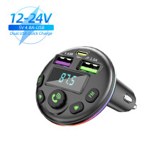 (Q21K) Bluetooth 5.0 FM Transmitter Car Kit MP3 Modulator Player Handsfree Audio Receiver With 3 in 1 Charge Cable for IPhone Huawei