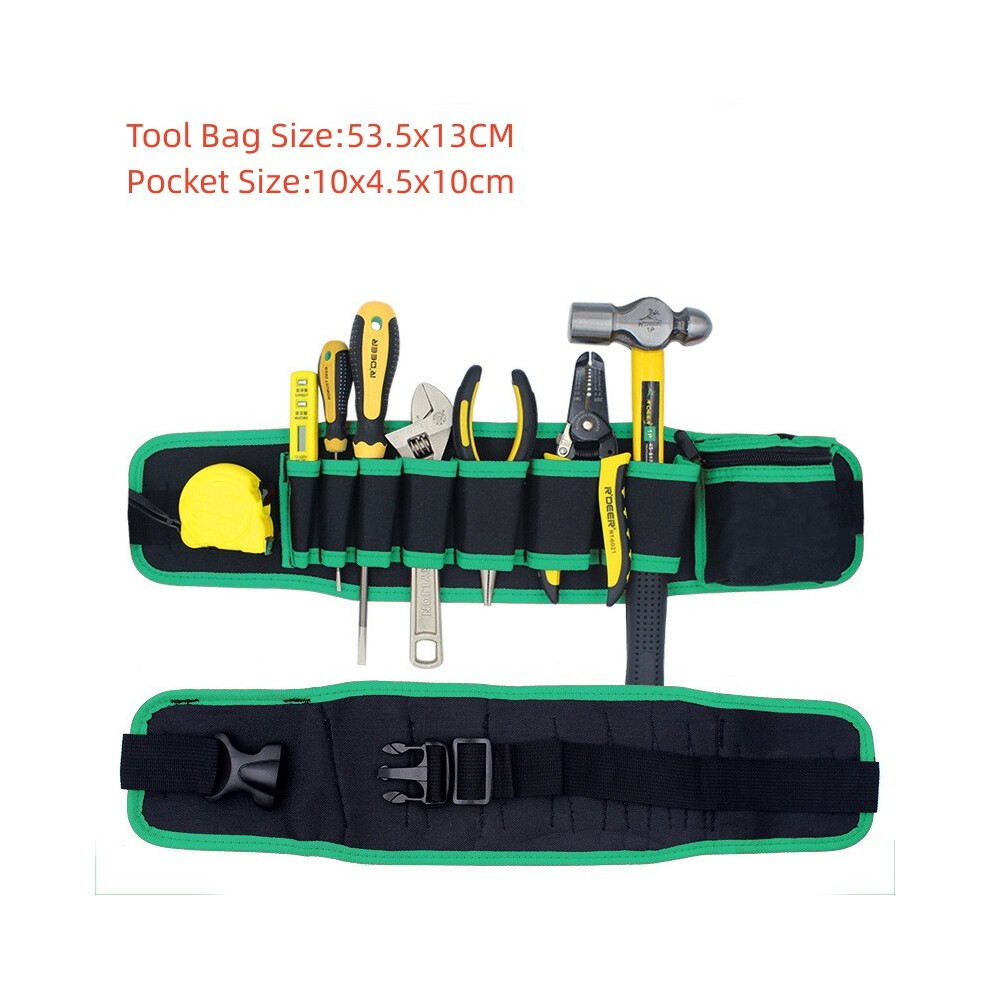 Maxpower (Green) Tool Bags Electrician Tools Waist Storage Bag With Belt For Pocket Wrench Pliers Wire Organizer Electrician Tools Belt