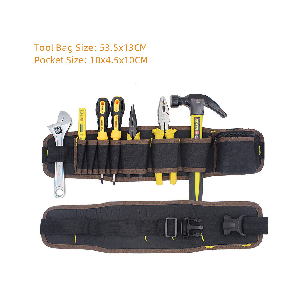 Maxpower (Coffee) Tool Bags Electrician Tools Waist Storage Bag With Belt For Pocket Wrench Pliers Wire Organizer Electrician Tools Belt