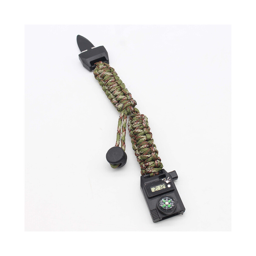 Maxpower (Camouflage) Multi-Function 7-In-1 Survival Bracelet Men Women Outdoor Camping Hiking Rescue Emergency Paracord Bangles Compass Whistle