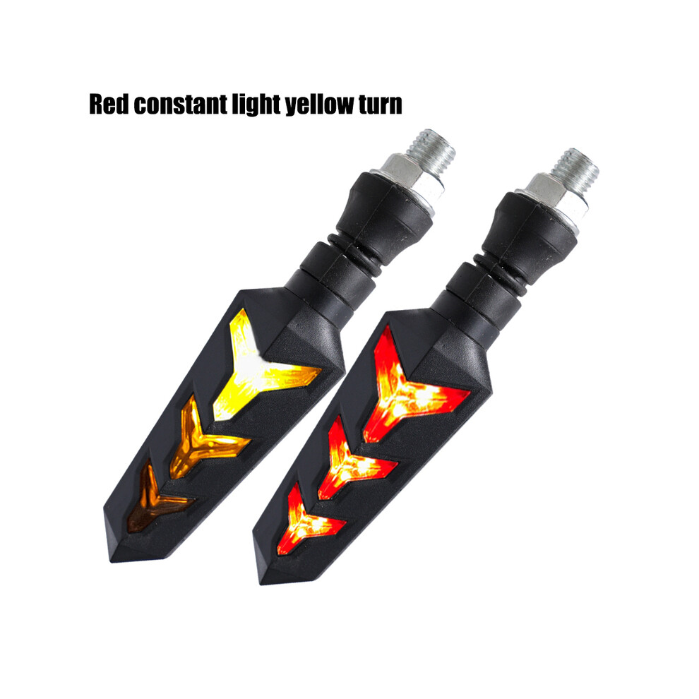 Maxpower (Yellow Red) Universal Motorcycle Led Turn Signal Lamp Flowing Water Blinker Flashing Lights Bendable Motorcycle Tail Flasher Indicator