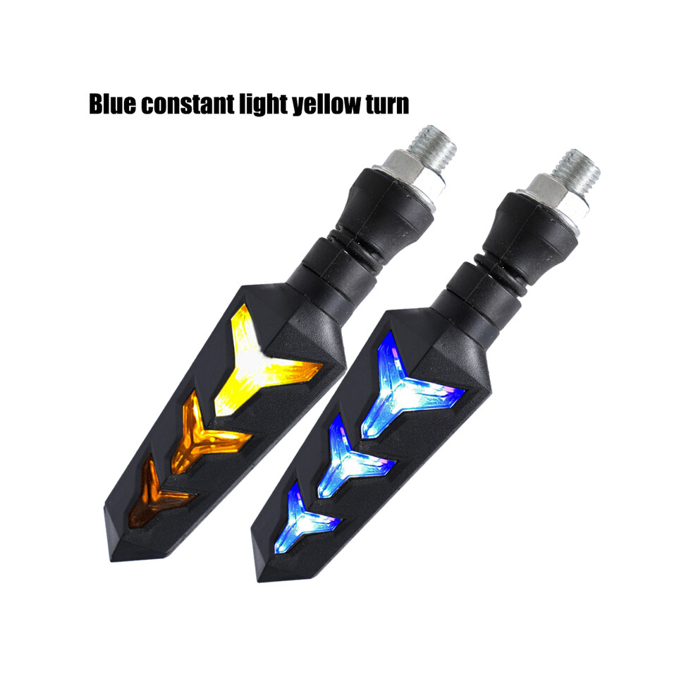 New Maxpower ( Blue) Universal Motorcycle Led Turn Signal Lamp Flowing Water Blinker Flashing Lights Bendable Motorcycle Tail Flasher Indicator Yellow/Blue