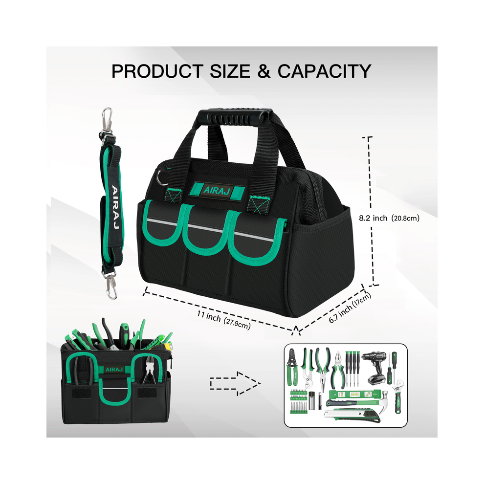 (3812) Repair Tool Storage Bag, Multifunctional Oxford Cloth Waterproof Tool Kit, Large Capacity, Wear-resistant, Scratch Resista