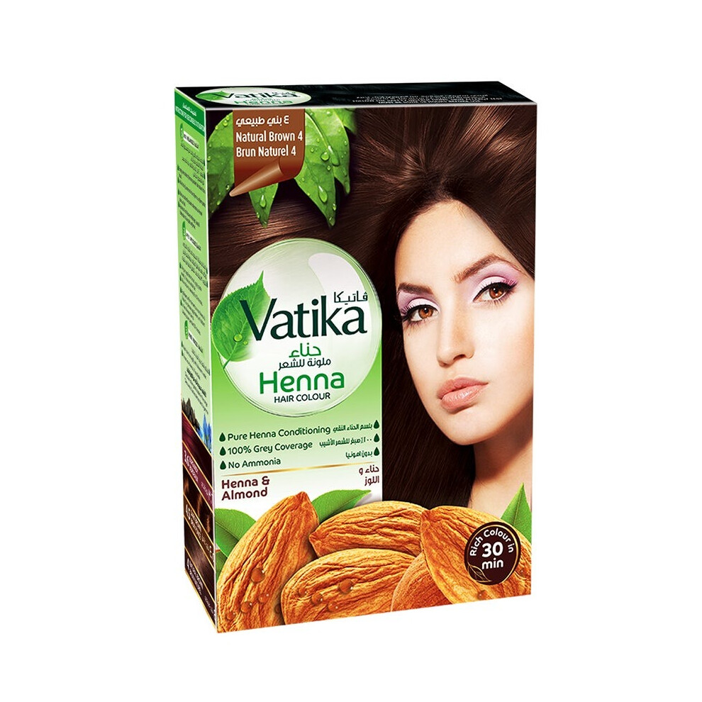 Brown Dabur Henna Hair Colour 100% Grey Coverage No Ammonia 60 Grams