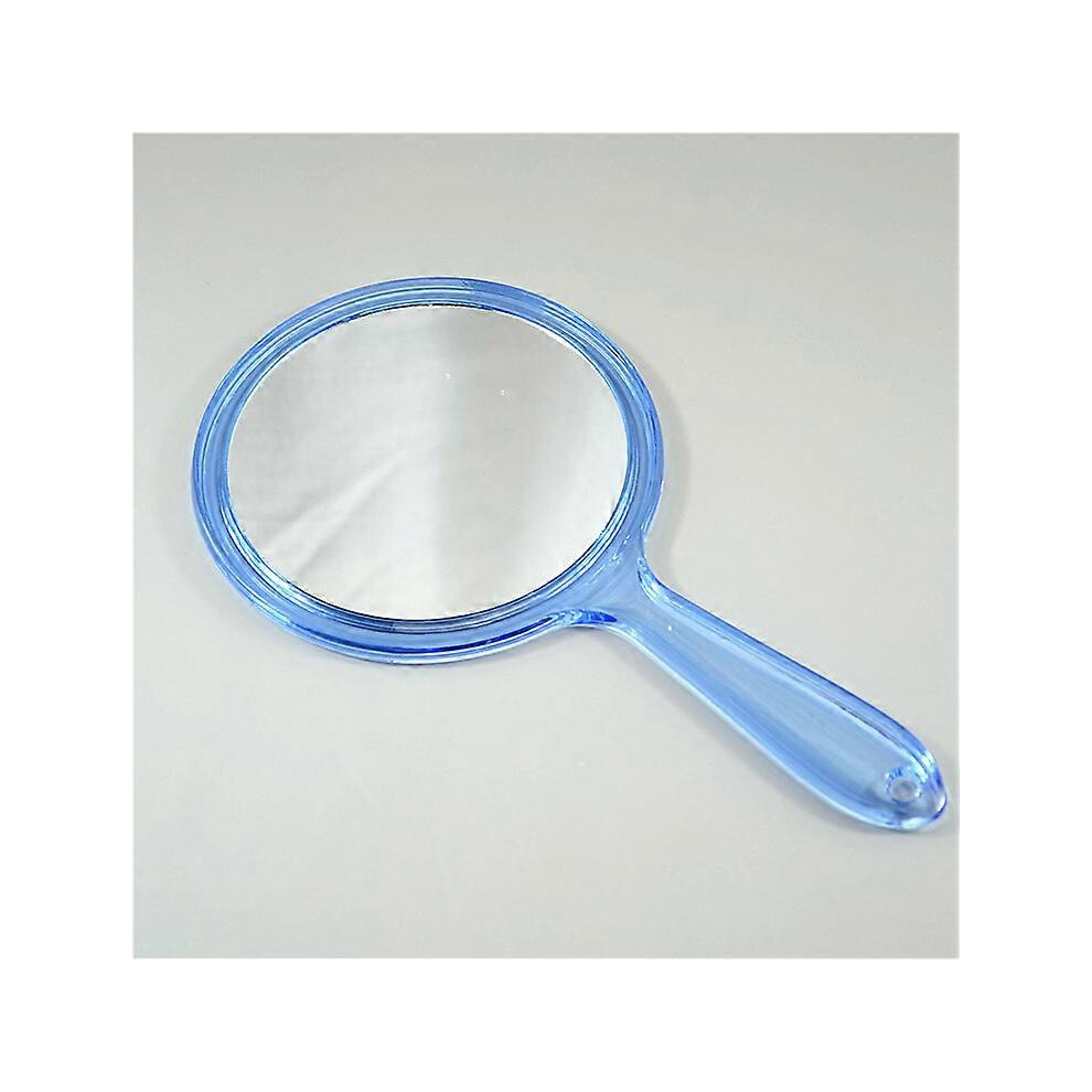 Blue (As Show, One Size) Travel Handheld Mirror Cosmetic Mirror Acrylic Clear Finish Round Mirror (Blue)