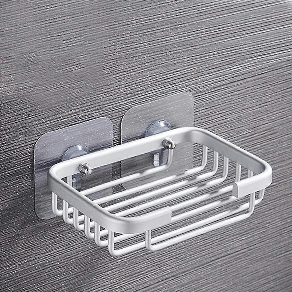 (As show, One size) No Drilling Wall Mounted Soap Saver Sponge Holder, Aluminum Soap Holder(Silver-image-OPC-PG8WGGX-NEW