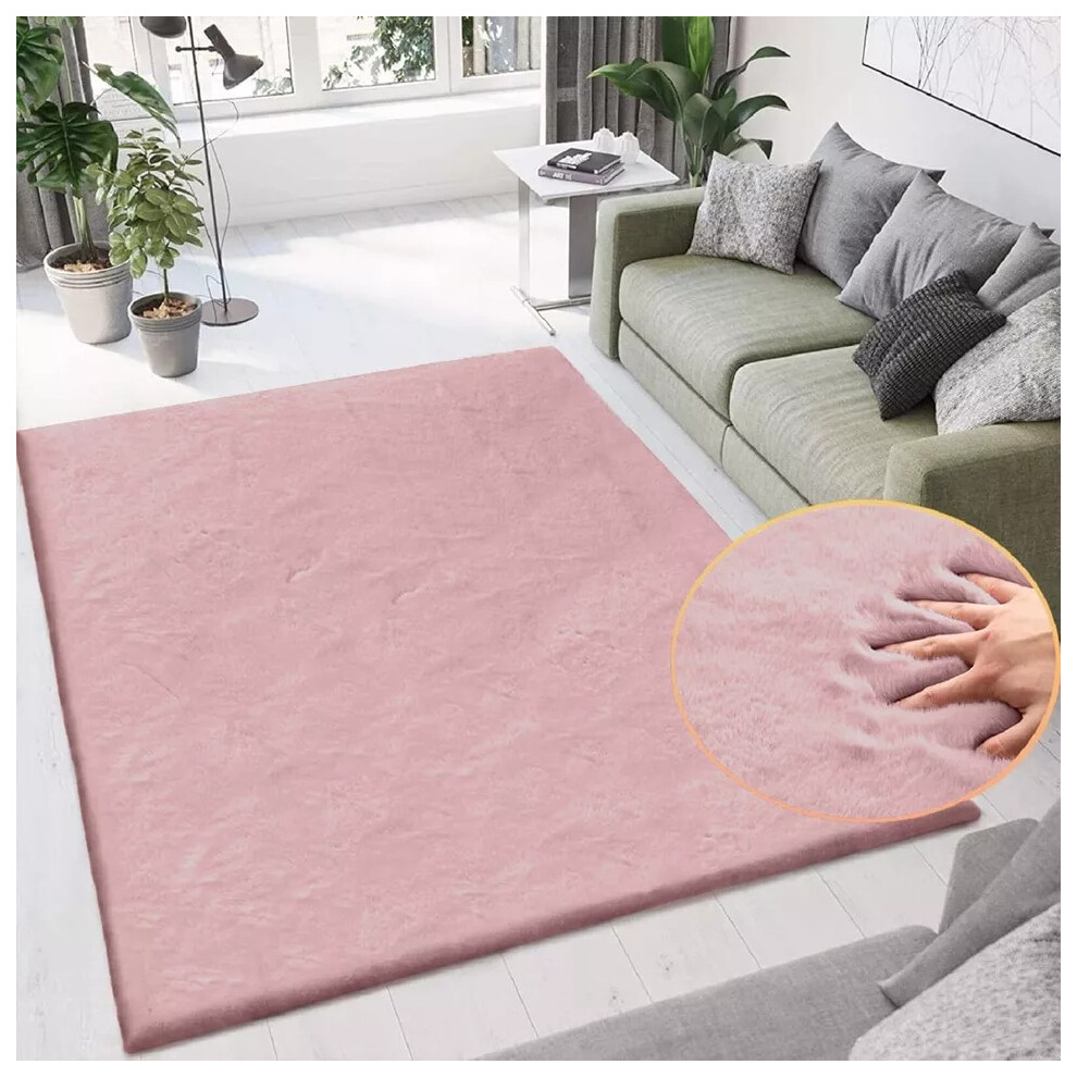 (200 X 290 cm, Pink) Non Slip Rugs Soft Bedroom Carpets Floor Door Mats