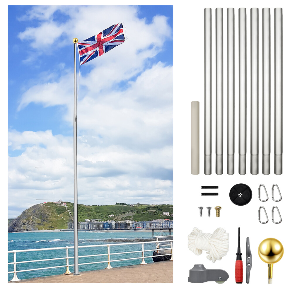 20ft Flagpole 6m Camping Flag Pole With Flag Kit Outdoor Garden