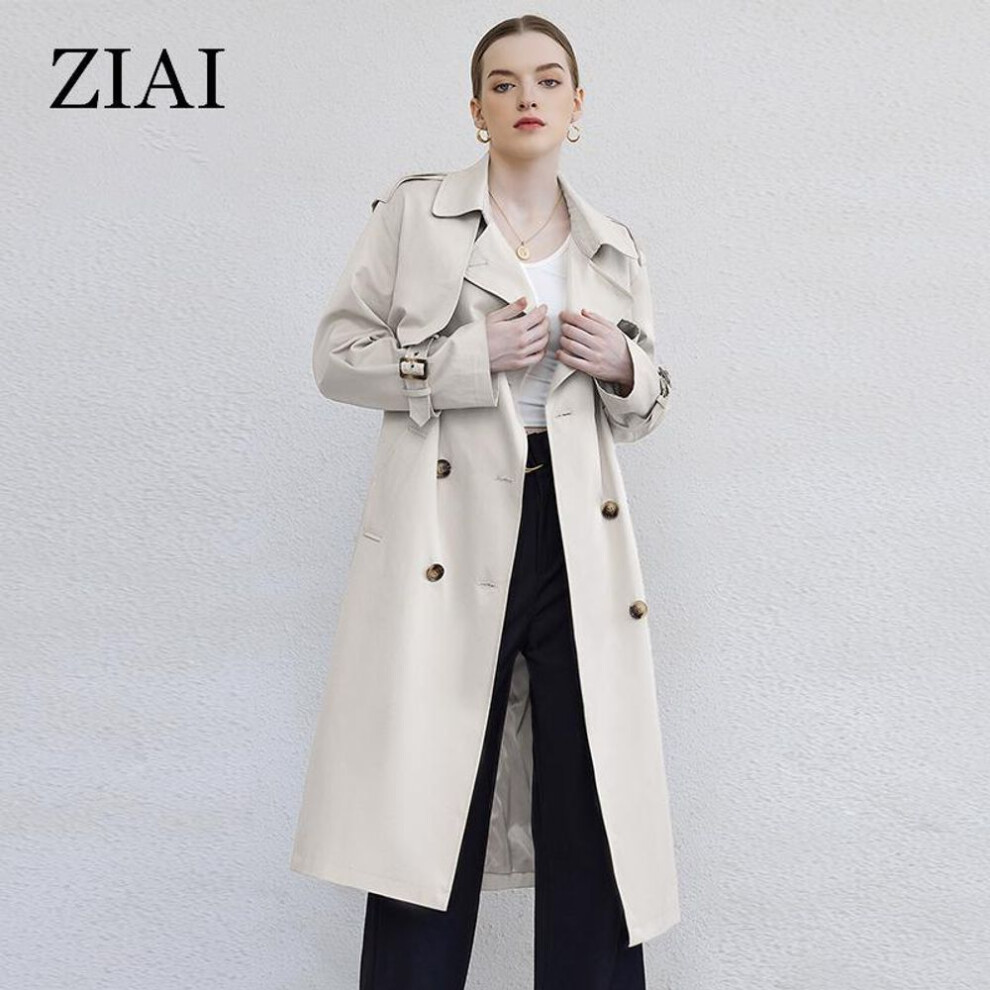 (beige, M) Astrid 2024 Spring Autumn Long Women&apos;s Trench Coat Women Windbreaker Double-breasted Belted Outerwear Overcoat Female Jacket Office Clothing Zs-d