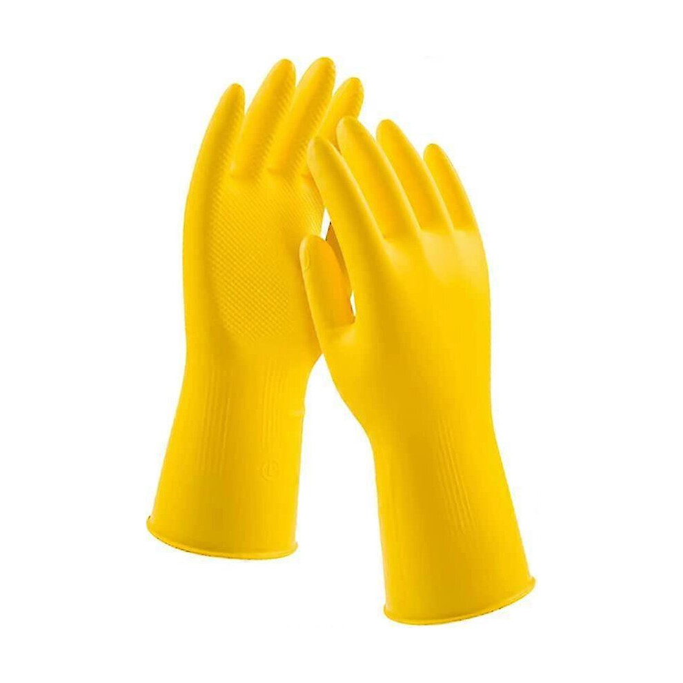 (As show, One size) 2 Pairs Latex Gloves Waterproof Kitchen Cleaning Gloves Protective Gloves(yellow Size L)-image-OPC-PG8WK6Z-NEW