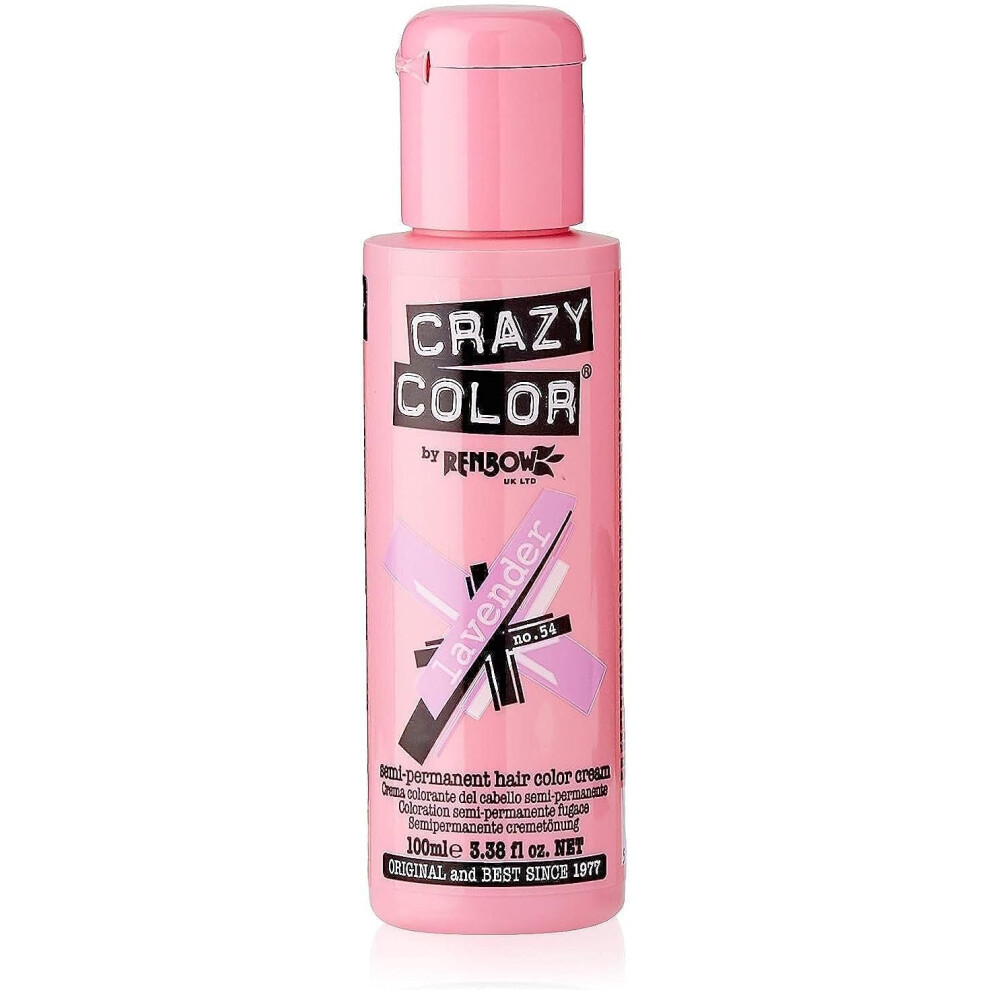 Crazy Multicoloured Color Semi Permanent Hair Color Cream Lavender 100 Ml