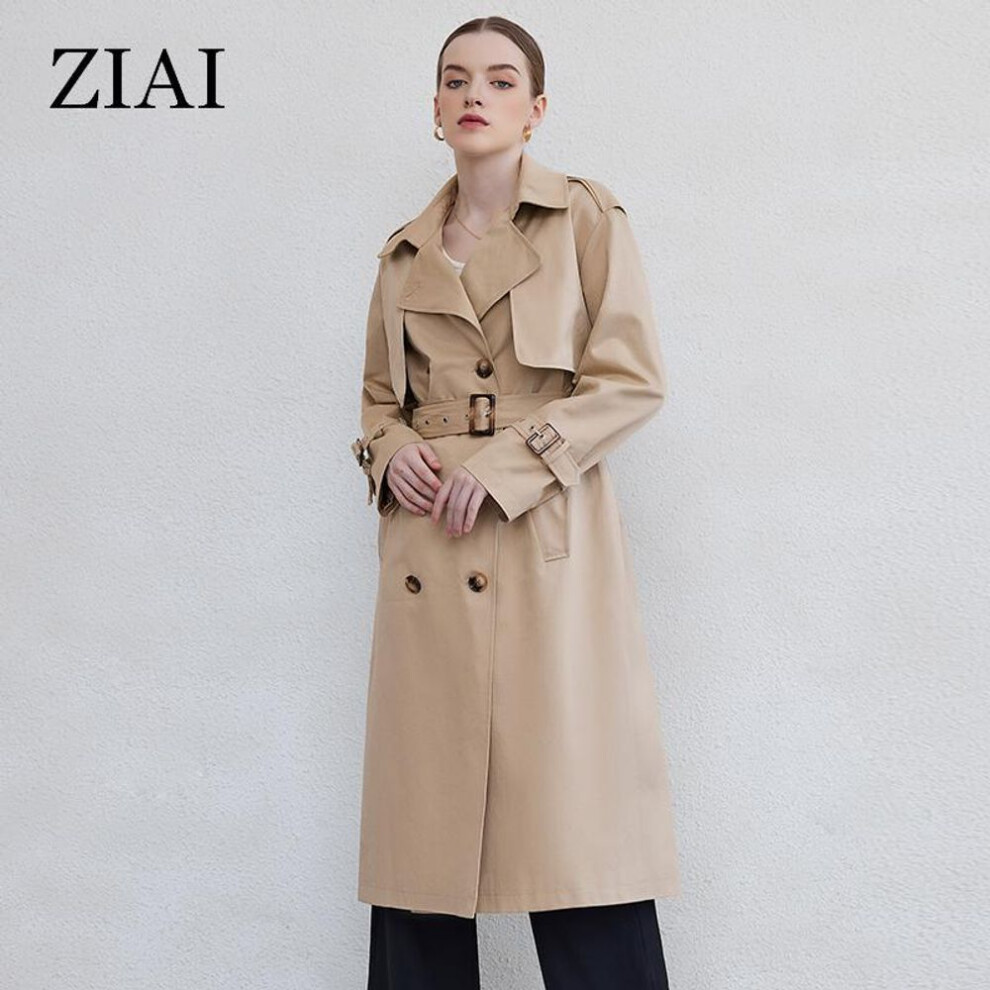 (khaki, XL) Astrid 2024 Spring Autumn Long Women&apos;s Trench Coat Women Windbreaker Double-breasted Belted Outerwear Overcoat Female Jacket Office Clothing Zs-d