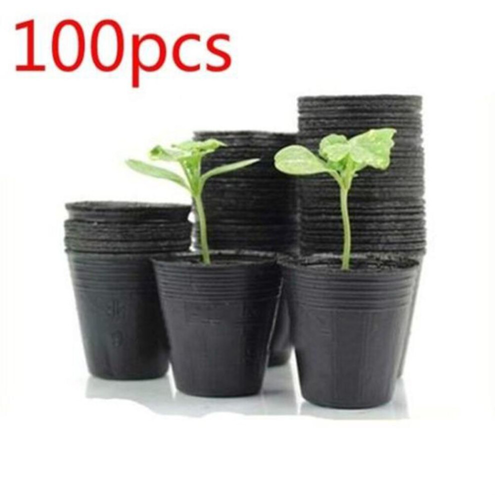 (6.5x6.5cm) 100pcs Garden Black Plastic Thicken Breathable Nutritional Plant Seedling Pots