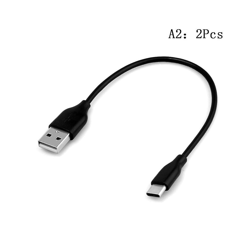 Fitville ( 0.2M, One Size) 2 Pieces Short 20Cm Usb-C Usb 2.0 Type C Male To 2.0 Type A Male Data Charge Cable Cord Black