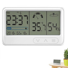 (As show, One size) Temperature Humidity Monitor, Humidity Gauge With Alarm Clock | Digital Hygrometer Thermometer, Accurate Digital Thermometer For Greenhouse Reptile Ca
