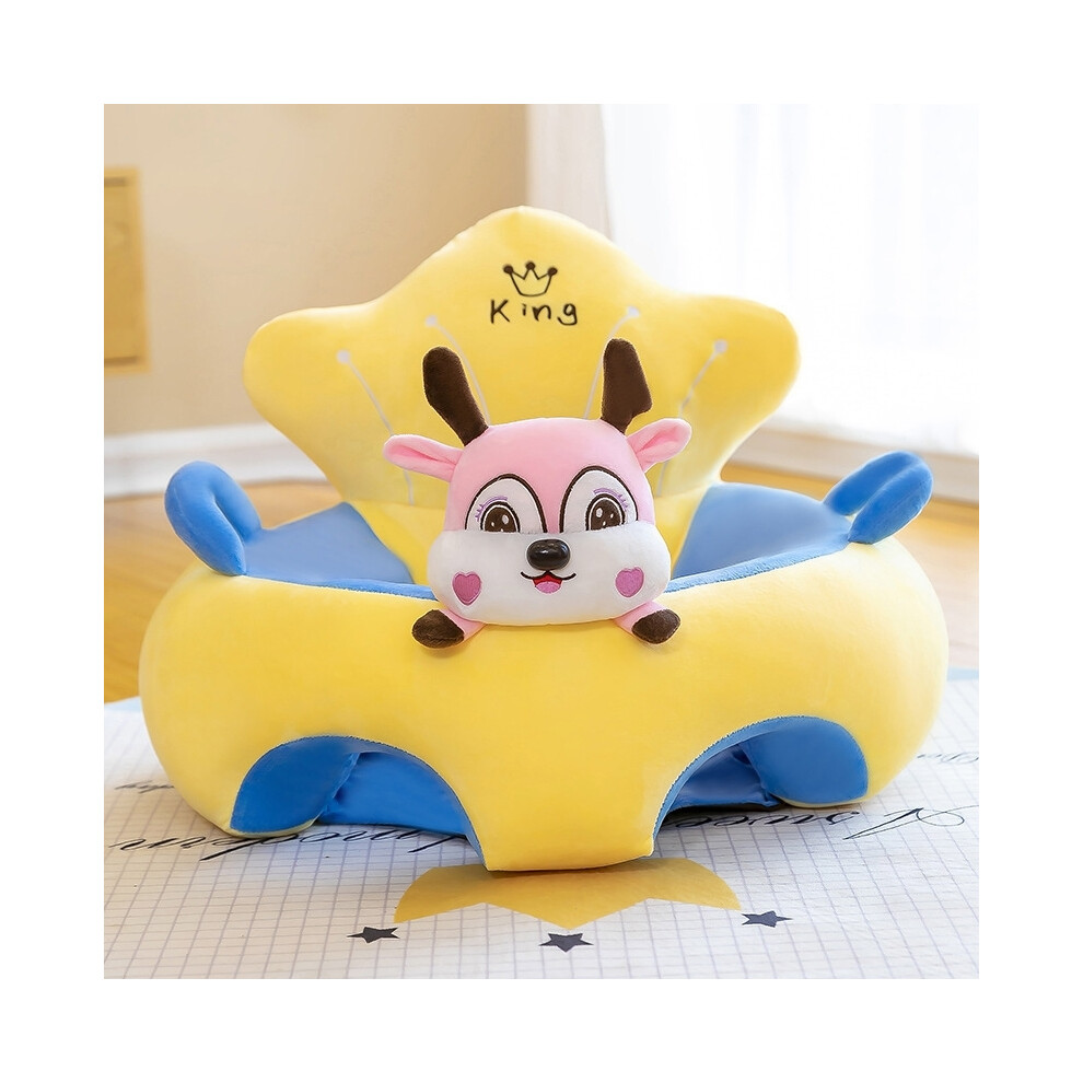 (Style1 deer) New Cute Baby Sofa Support Seat Cover Plush Chair Learn To Sit Comfortable Cartoon Toddler Nest Puff Wash No Stuffing Cradle-image-OPC-PG8WKJQ-NEW
