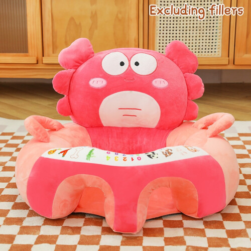 (Style2 Crab) New Cute Baby Sofa Support Seat Cover Plush Chair Learn To Sit Comfortable Cartoon Toddler Nest Puff Wash No Stuffing Cradle
