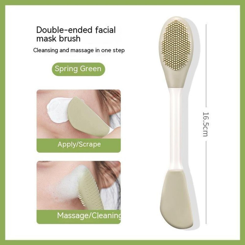 (green) Double-headed Mask Brush Silicone Face Wash Brush Mud Membrane Special Scraper Coated Beauty Salon Facial Cleansing Tools