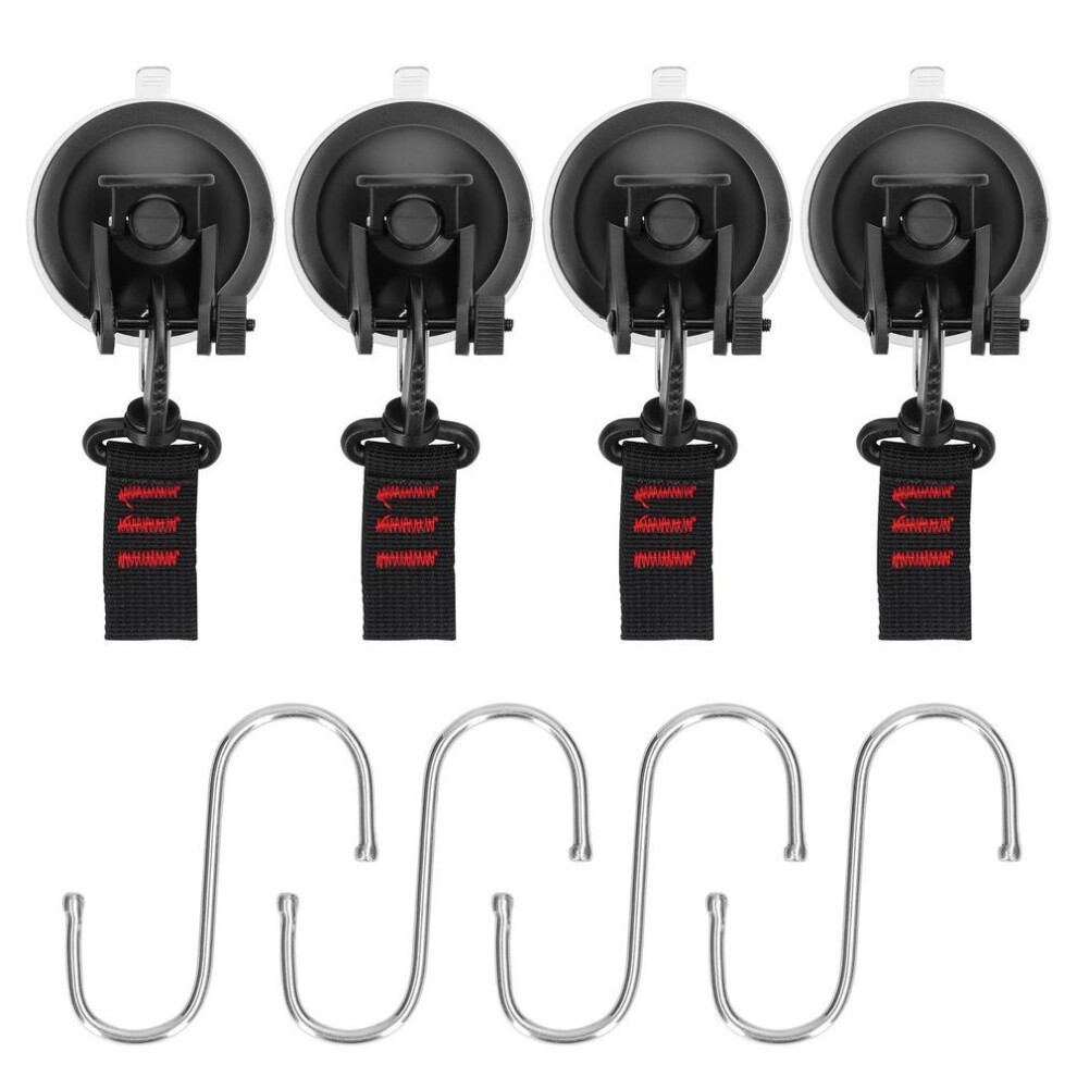 (4pcs) Suction Cup Anchor Heavy Duty Car Mount Luggage Tarps Tents Tie Down Tool Car Canopy Tensioner