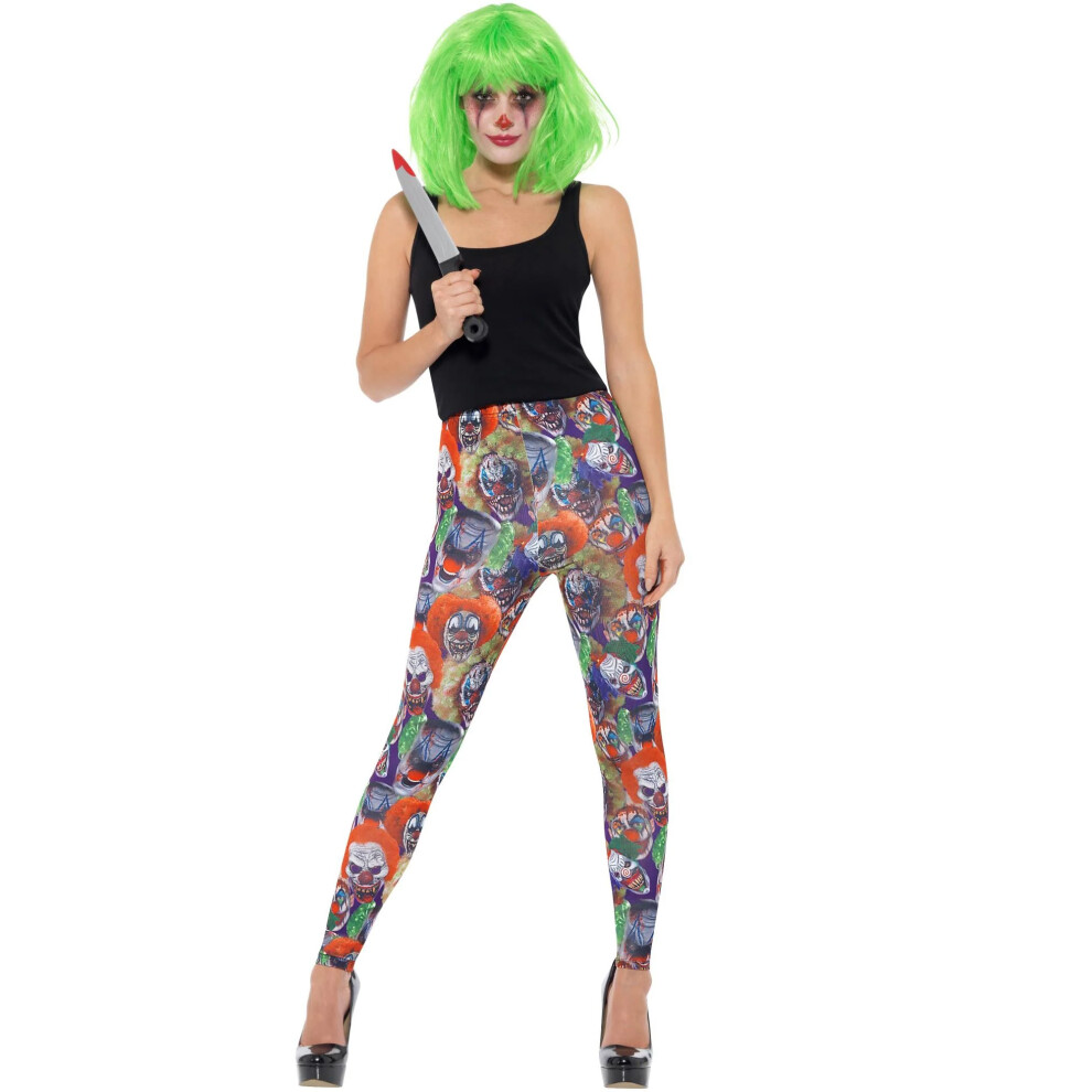 (M, Multicoloured) Smiffys Womens/Ladies Creepy Clown Halloween Leggings