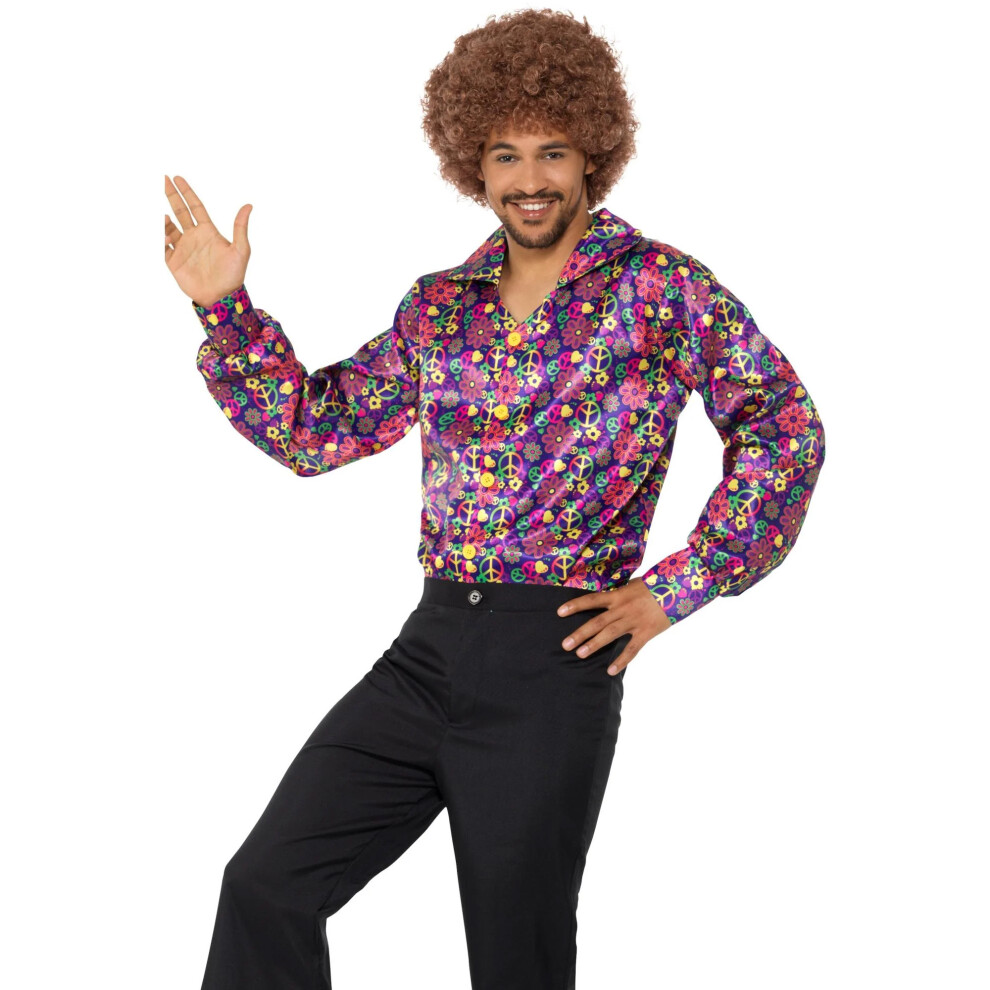 (XL, Multicoloured) Smiffys Mens 60s Psychedelic Shirt