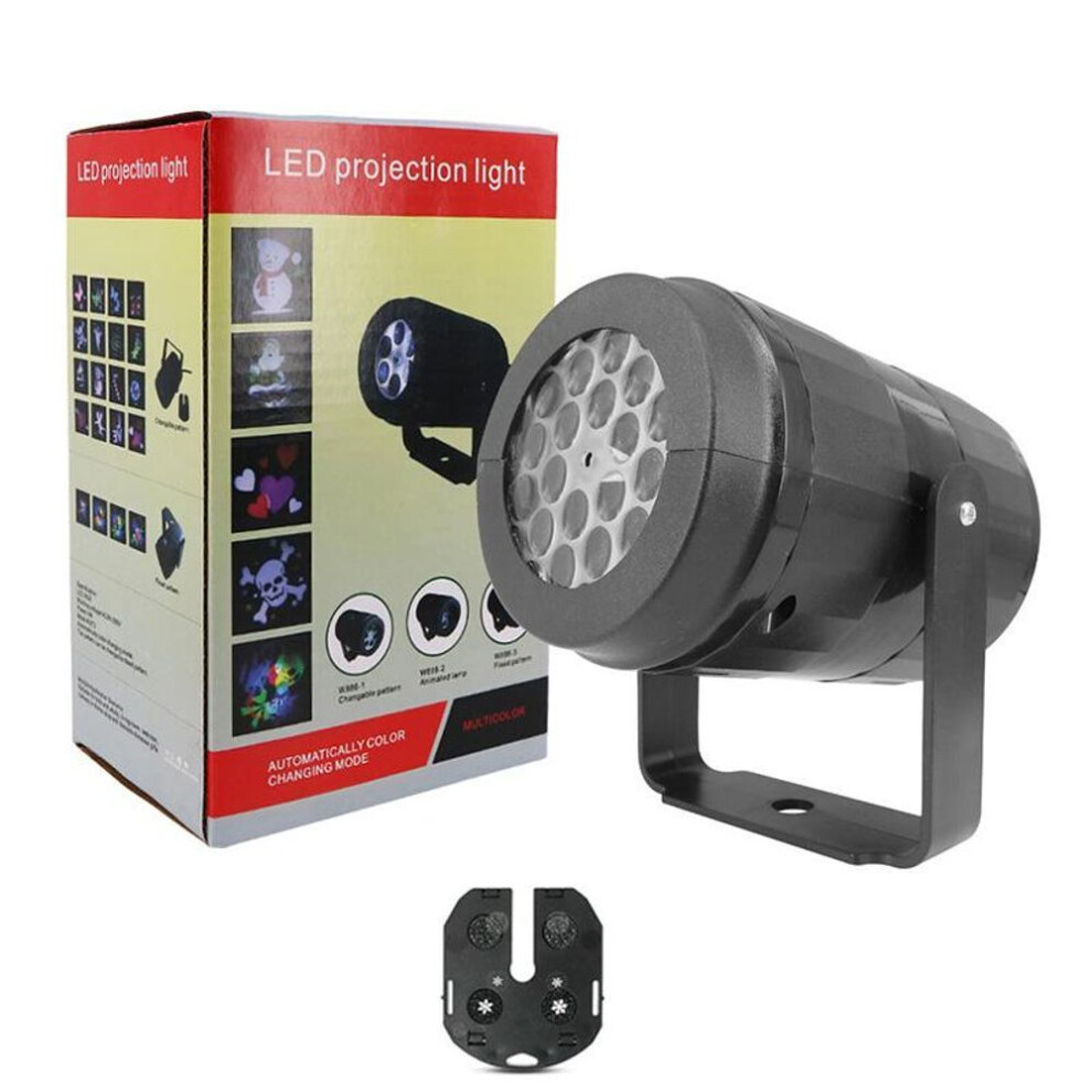 (black) Christmas Party Lights Snowflake Laser Projector Led Stage Light Rotating Xmas Snowflake Pattern Lighting Garden Decor LXY