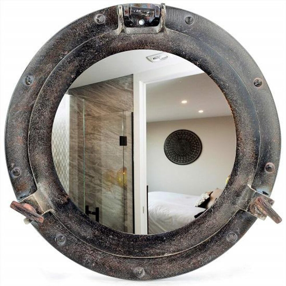 Aluminium Porthole Mirror 38.1 Cm Nautical Wall Décor