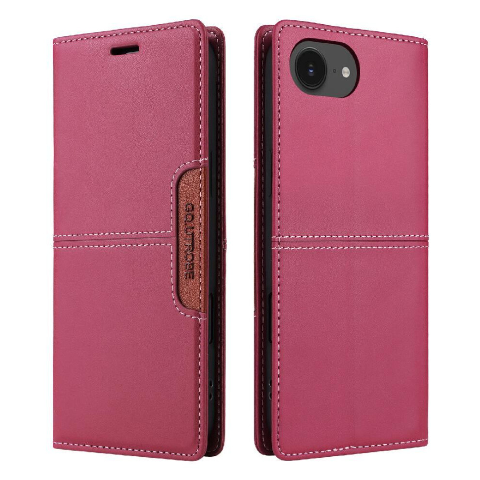 (Red) Flip Case For Iphone 16E Flip Cover Rfid Blocking Wallet Shockproof Red 764549510429