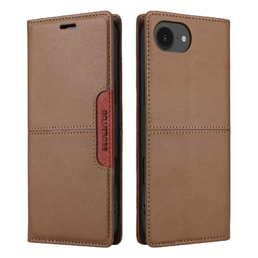 (Brown) Flip Case For Iphone 16E Flip Cover Rfid Blocking Wallet Shockproof Brown 764549510412