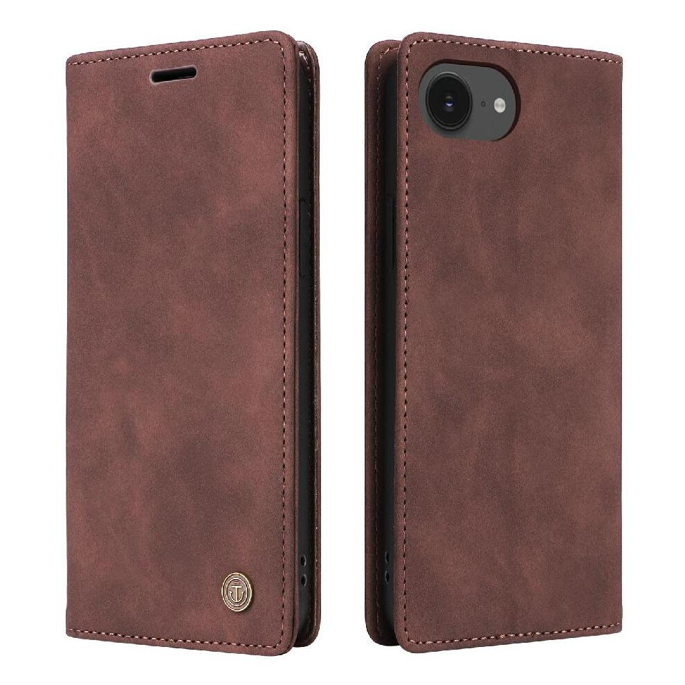 (Brown) Flip Case For Iphone 16E Leather Case Simple Business Flip Cover Shockproof Wallet Brown 764549510504