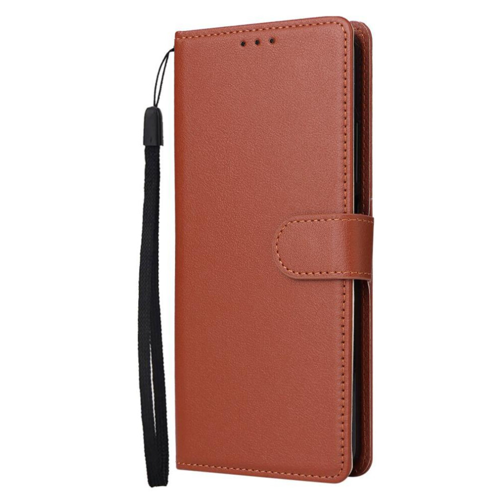(Brown) Compatible With Iphone 16E Flip Case Card Holder Kickstand Magnetic Pu Leather Wrist Strap Wallet Case Brown 764549510610