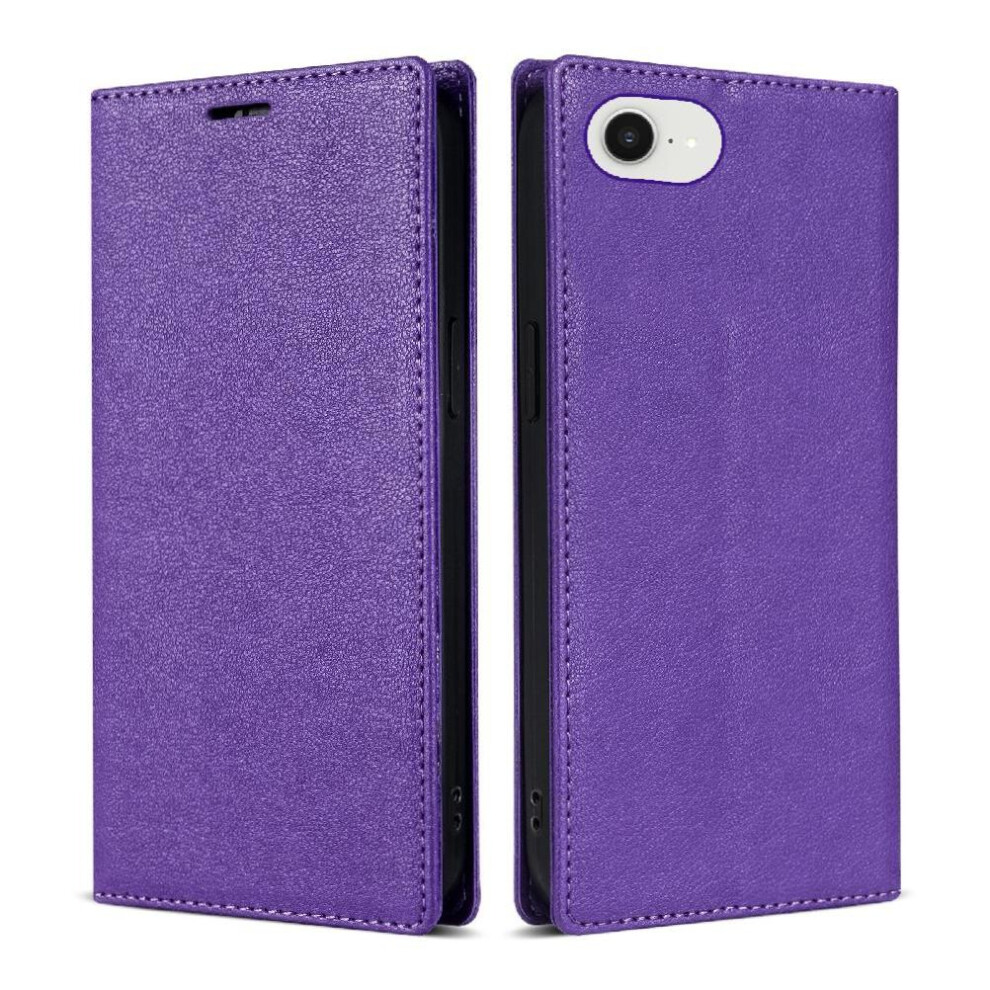 (Purple) Business Style Case For Iphone 16E Flip Case Magnetic Closure Card Holder Kickstand Shockproof Purple 764549510887