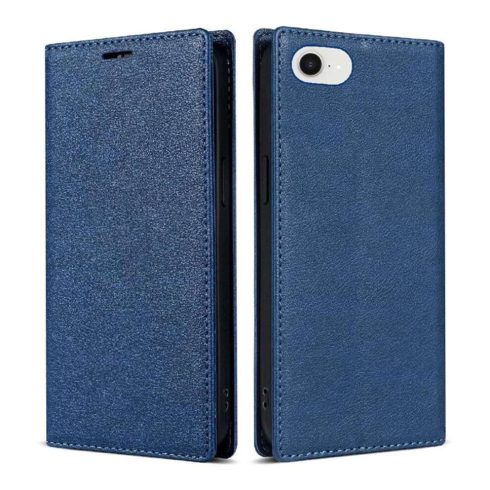 (Blue) Business Style Case For Iphone 16E Flip Case Magnetic Closure Card Holder Kickstand Shockproof Blue 764549510863