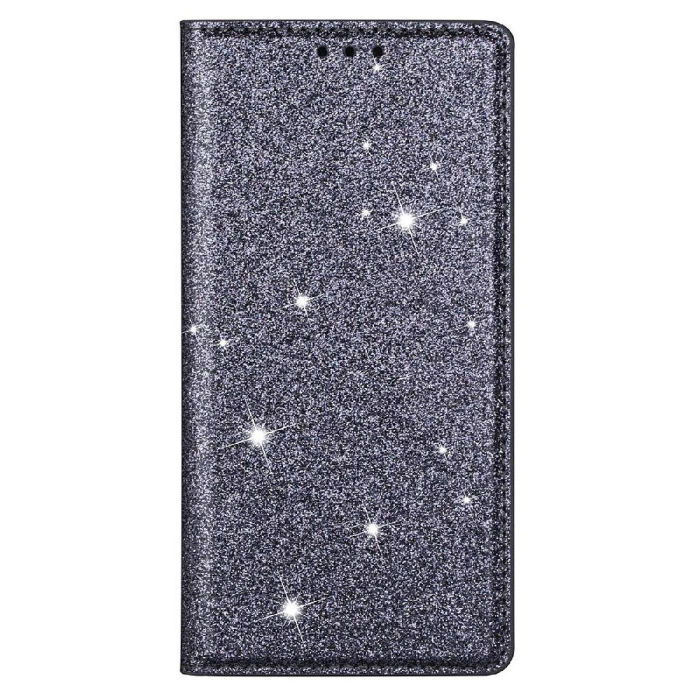 ( ) Glitter Flip Case For Iphone 16E Pu Leather Magnetic Closure Card Holder Flip Case Wallet Gray 764549511075