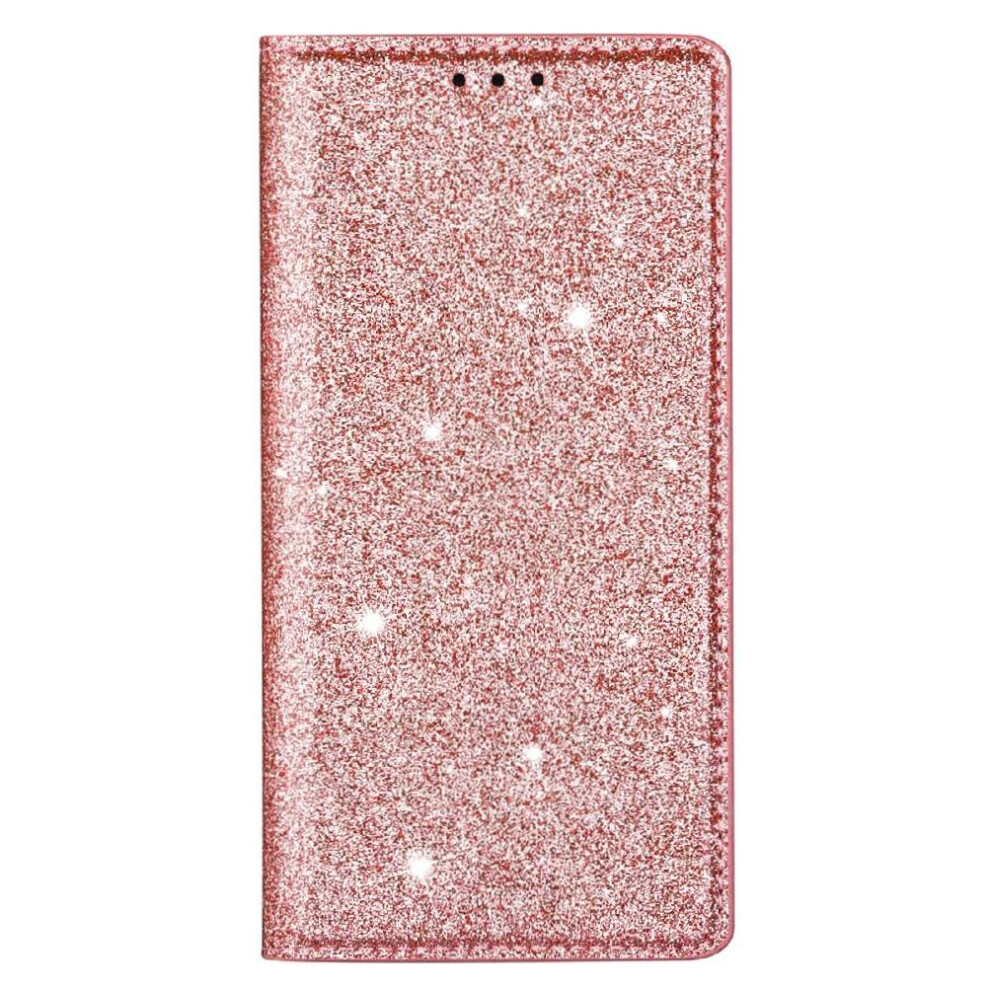 (Rose ) Glitter Flip Case For Iphone 16E Pu Leather Magnetic Closure Card Holder Flip Case Wallet Gold 764549511082