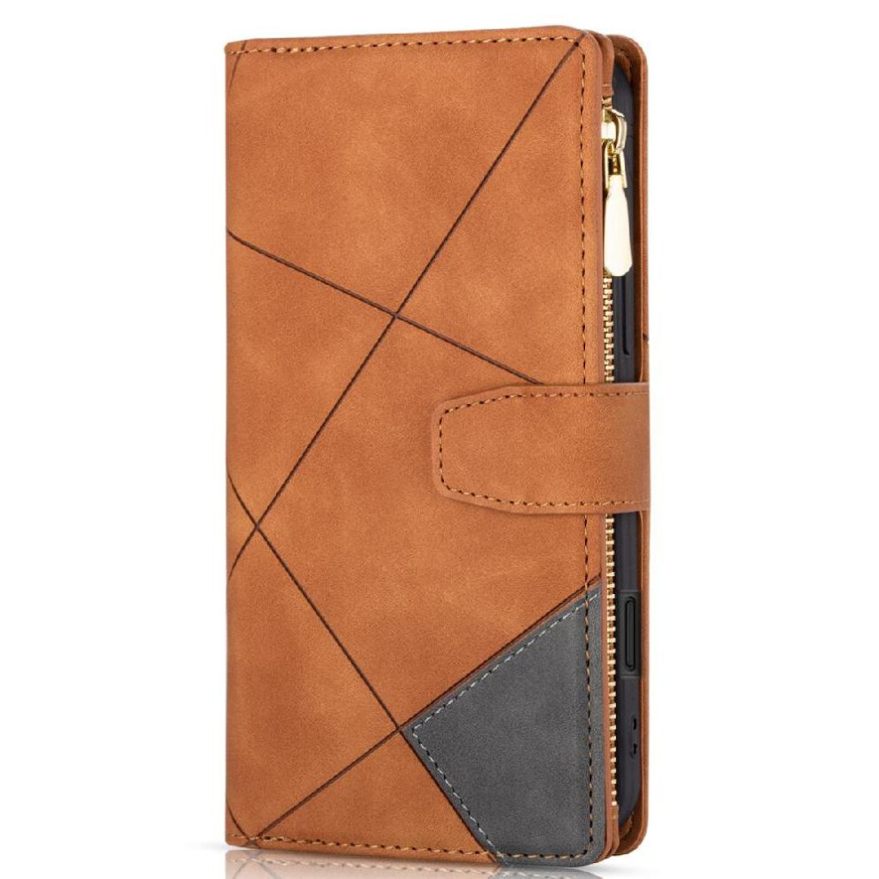 (Brown) Wallet Case For Iphone 16E Kickstand Magnetic Closure 5 Card Holders Wrist Strap Brown 764549511426