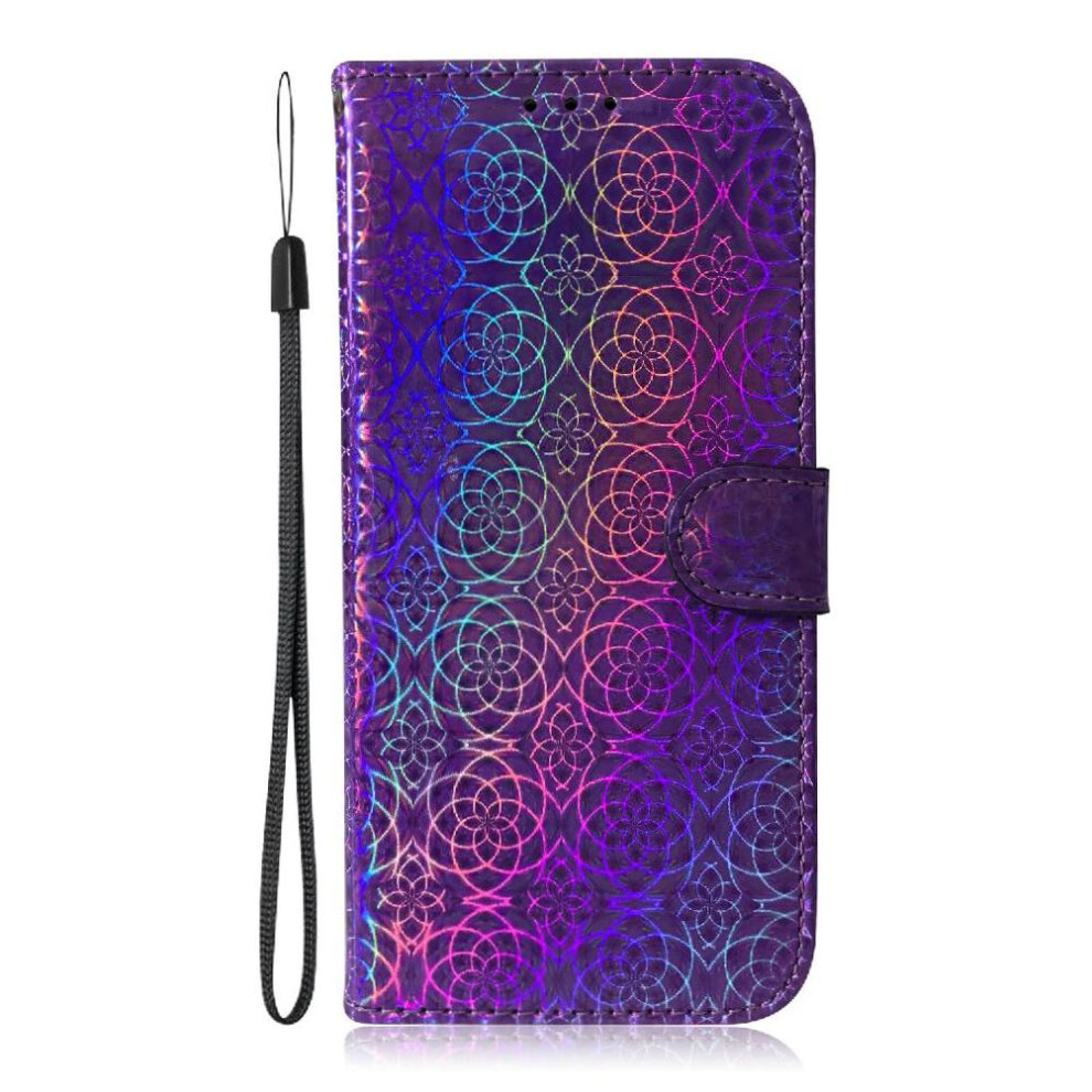 (Purple) Flip Case For Iphone 16E Premium Pu Leather Glitter Colorful Wallet Case Card Slot Stand Holder Purple 764549512164