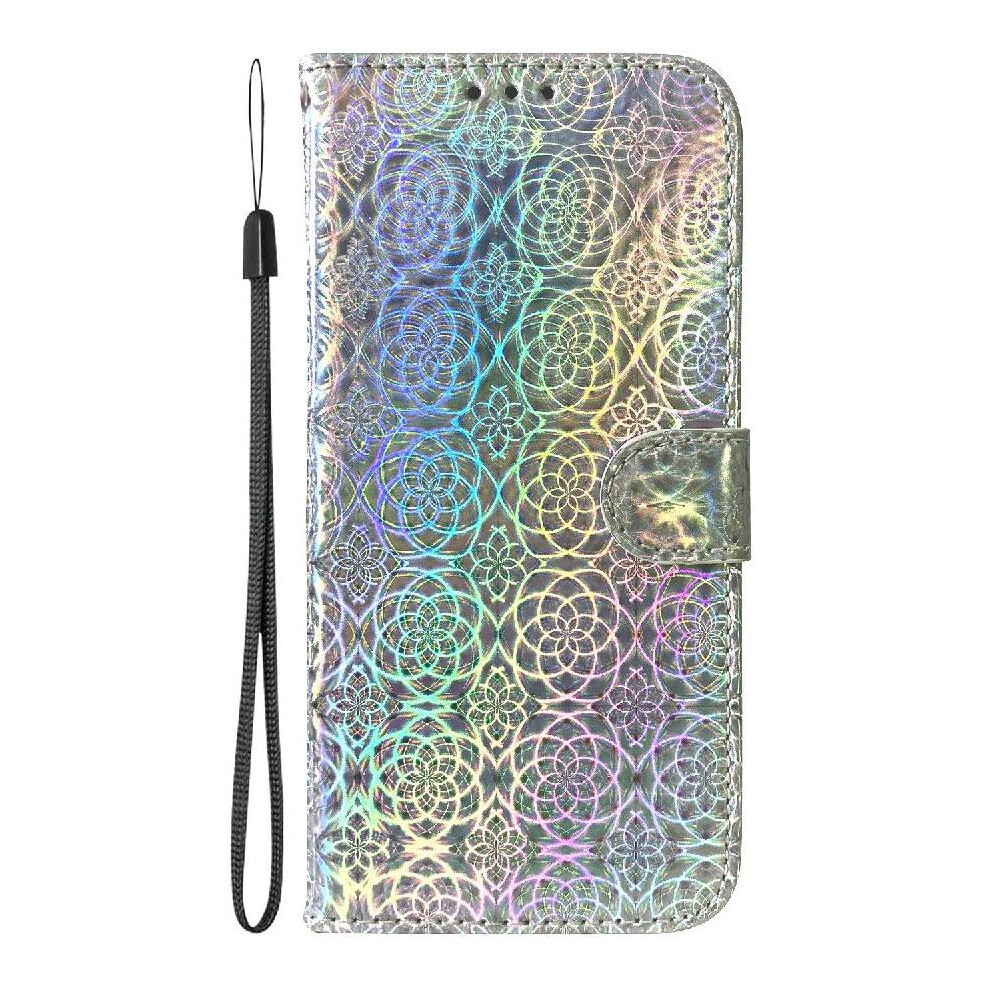 (Silver) Flip Case For Iphone 16E Premium Pu Leather Glitter Colorful Wallet Case Card Slot Stand Holder Silver 764549512171